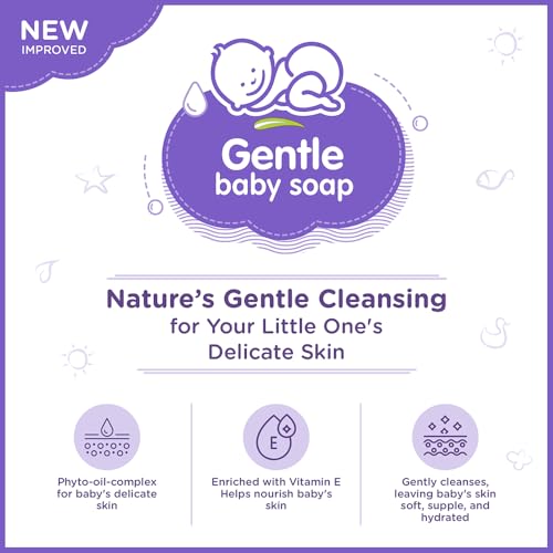 Himalaya Gentle Baby Soap 125 g | Value Pack of 4 - Save Rs 50 extra| No 1 Doctor prescribed brand | Oils of Almond & Olive | Gently cleanses baby's skin |