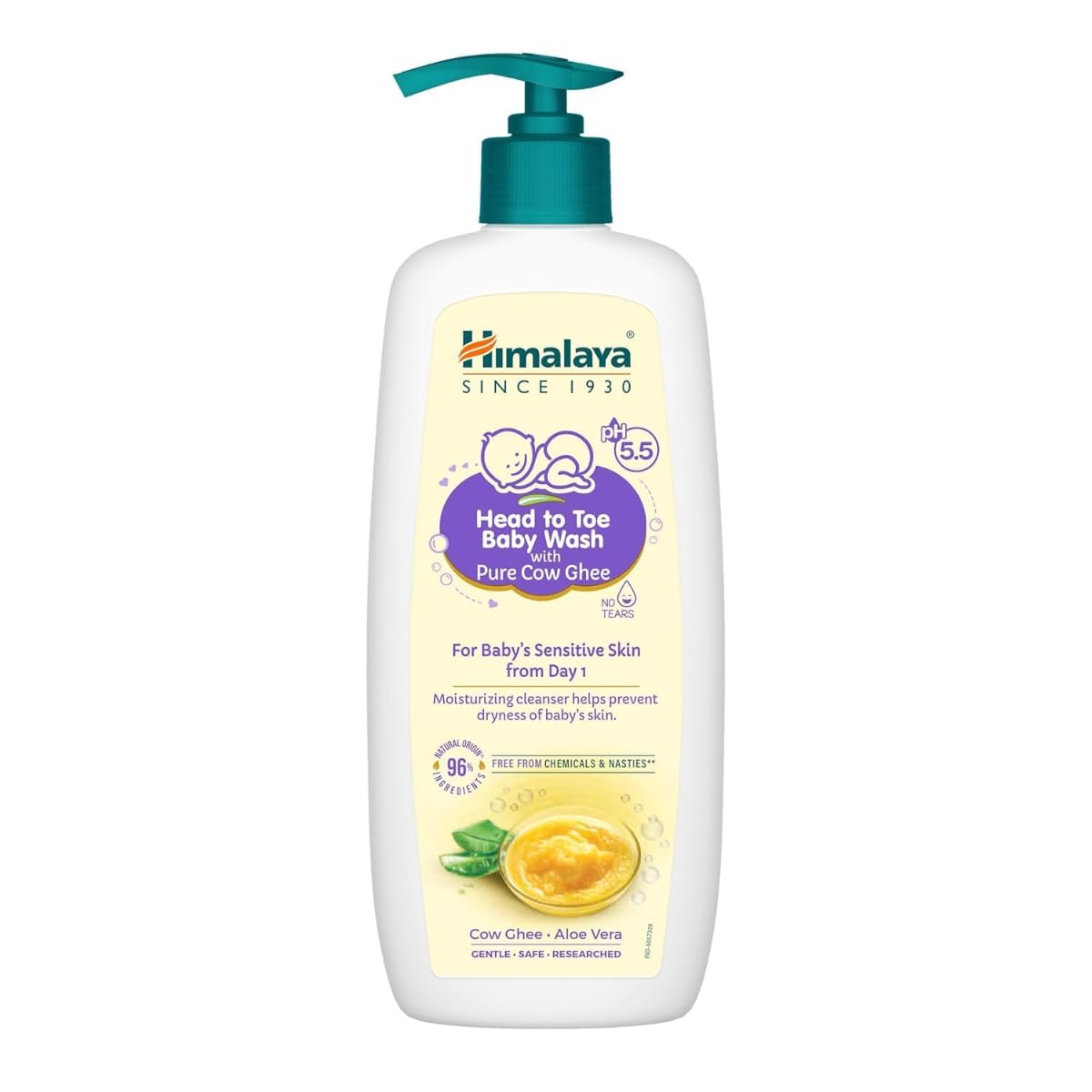 Himalaya Gentle Baby Wash 400ml | No tears formula |with chickpea and Green gram| Cleansing baby's gentle skin