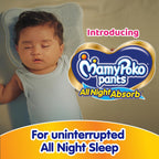 Mamypoko pants All night absorb| Pant Style Baby Diapers Large Size(L), 62 Count, Ideal for 9-14Kgs|1 Diaper= Upto All night Absorption|Wider Crisscross Sheet|Gentle Coco Care| 12hr Leakage Protection| Prevents Heaviness.