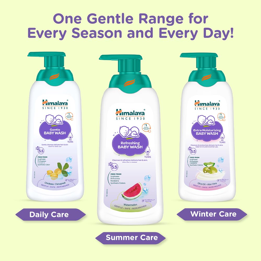 Himalaya Gentle Baby Wash 400ml | No tears formula |with chickpea and Green gram| Cleansing baby's gentle skin