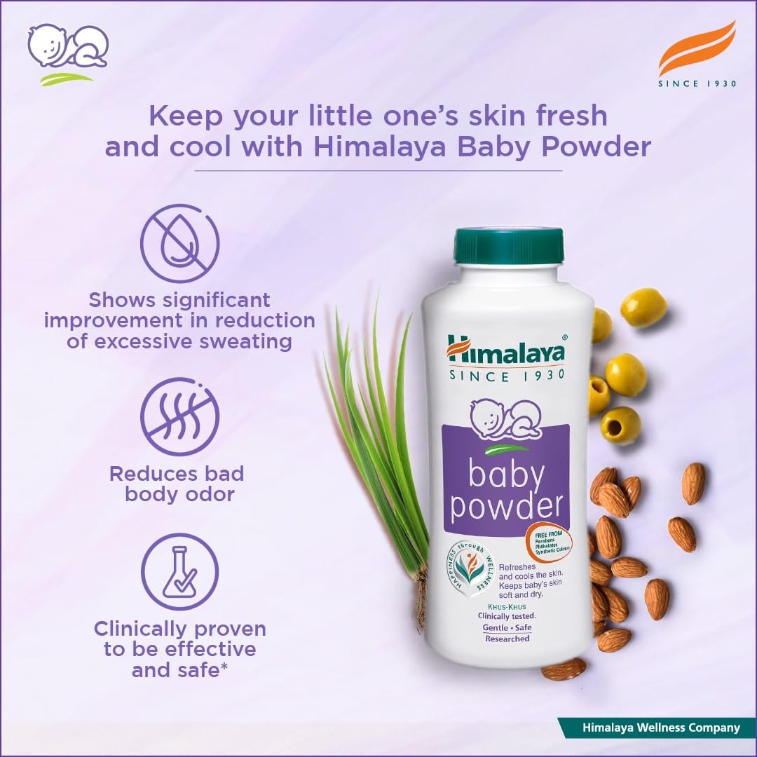 Himalaya Baby Powder 400g | No.1 Doctor-Prescribed Brand | With Yashad Bhasma & Vetiver | Sweat-Free & Refreshing Comfort | Safe for Newborns