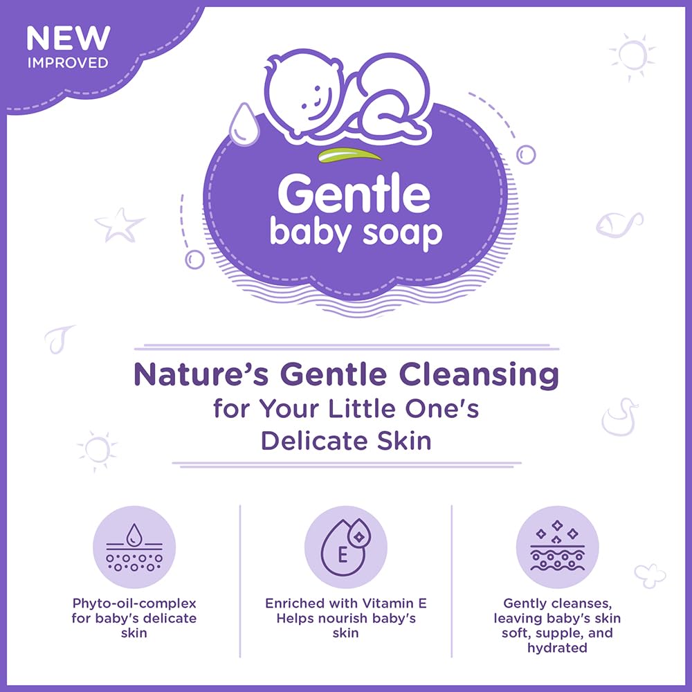Himalaya Gentle Baby Soap 125 g | Value Pack of 4 - Save Rs 50 extra| No 1 Doctor prescribed brand | Oils of Almond & Olive | Gently cleanses baby's skin |