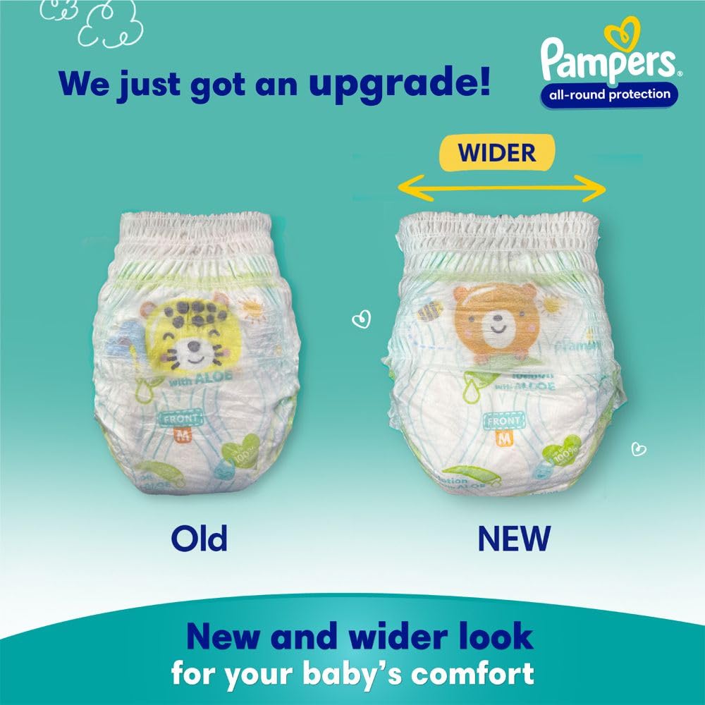 Pampers Complete Skin Comfort | Pant Style Diaper Large, 128 Count| Anti Rash with 100% protection from leakage upto 12 hrs