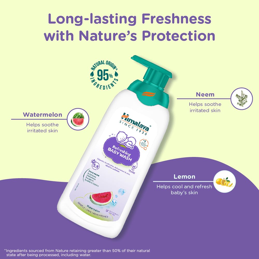 Himalaya Gentle Baby Wash 400ml | No tears formula |with chickpea and Green gram| Cleansing baby's gentle skin