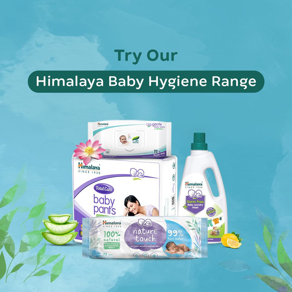 Himalaya Gentle Baby Wipes with Lid (72 wipes x4 packs -288 wipes) |100% Biodegradable Plant-based fabric | Indian Lotus & Aloe Vera | Skin Friendly PH| Extra Soft