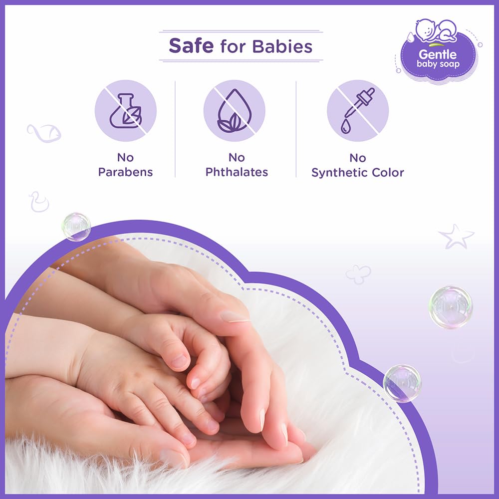 Himalaya Gentle Baby Soap 125 g | Value Pack of 4 - Save Rs 50 extra| No 1 Doctor prescribed brand | Oils of Almond & Olive | Gently cleanses baby's skin |