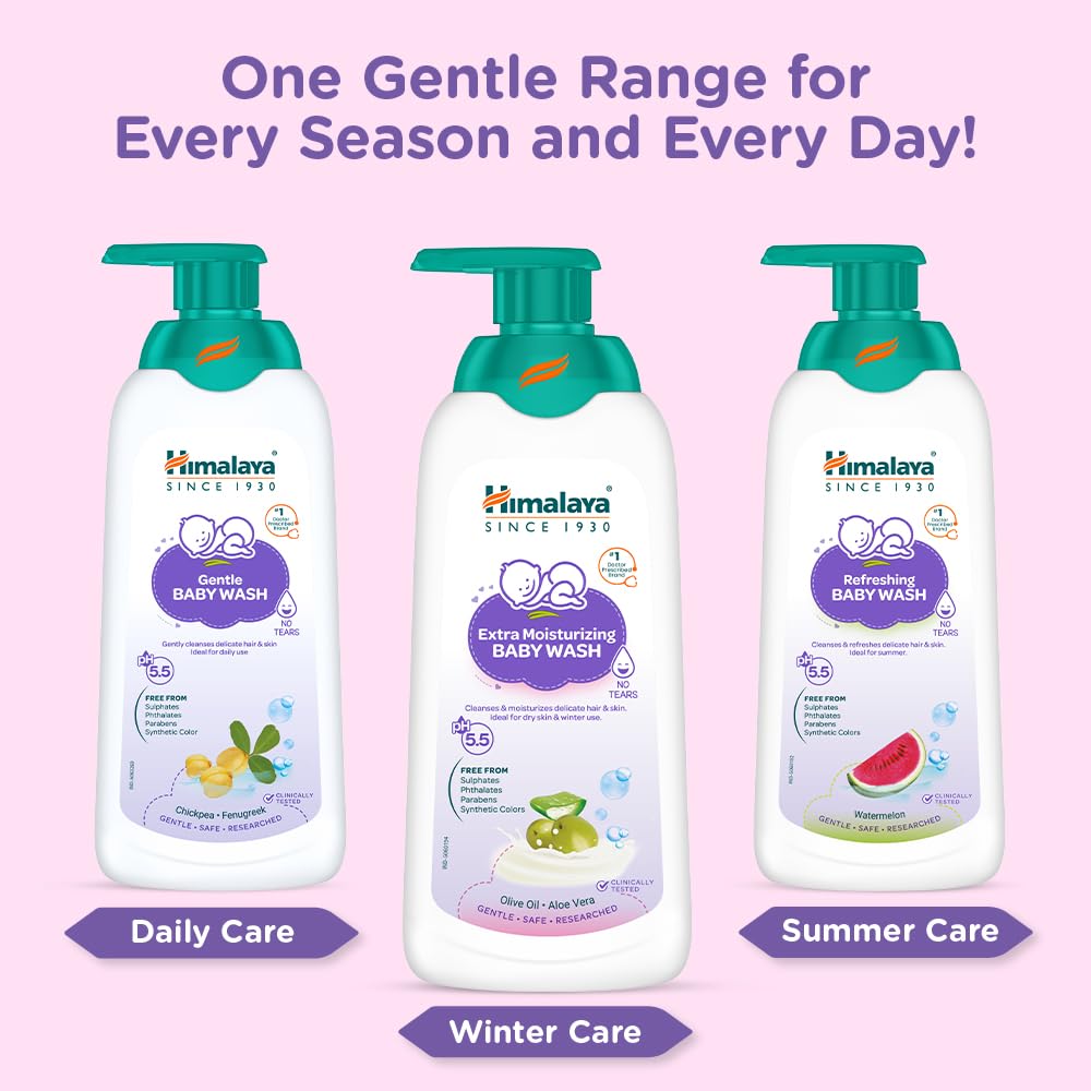 Himalaya Gentle Baby Wash 400ml | No tears formula |with chickpea and Green gram| Cleansing baby's gentle skin