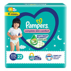 Pampers Complete Skin Comfort | Pant Style Diaper Large, 128 Count| Anti Rash with 100% protection from leakage upto 12 hrs