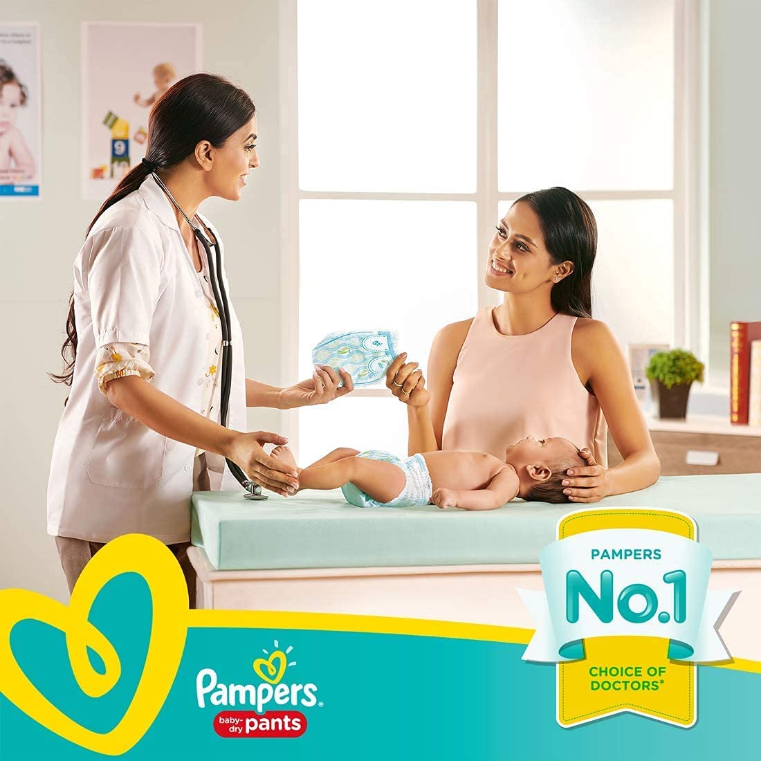 Pampers Complete Skin Comfort | Pant Style Diaper Large, 128 Count| Anti Rash with 100% protection from leakage upto 12 hrs