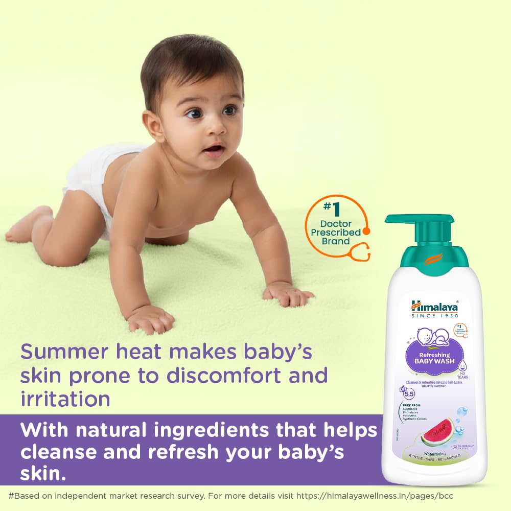Himalaya Gentle Baby Wash 400ml | No tears formula |with chickpea and Green gram| Cleansing baby's gentle skin