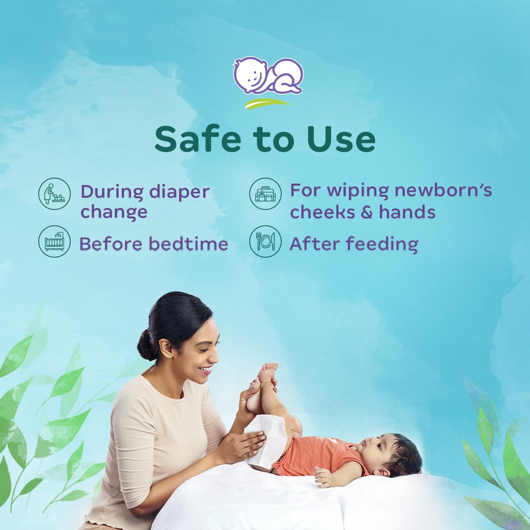 Himalaya Gentle Baby Wipes with Lid (72 wipes x4 packs -288 wipes) |100% Biodegradable Plant-based fabric | Indian Lotus & Aloe Vera | Skin Friendly PH| Extra Soft