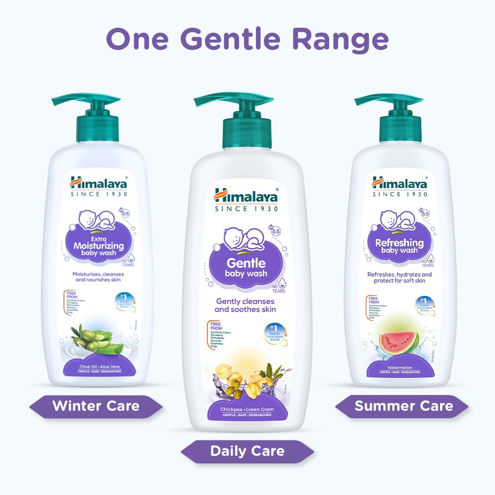 Himalaya Gentle Baby Wash 400ml | No tears formula |with chickpea and Green gram| Cleansing baby's gentle skin