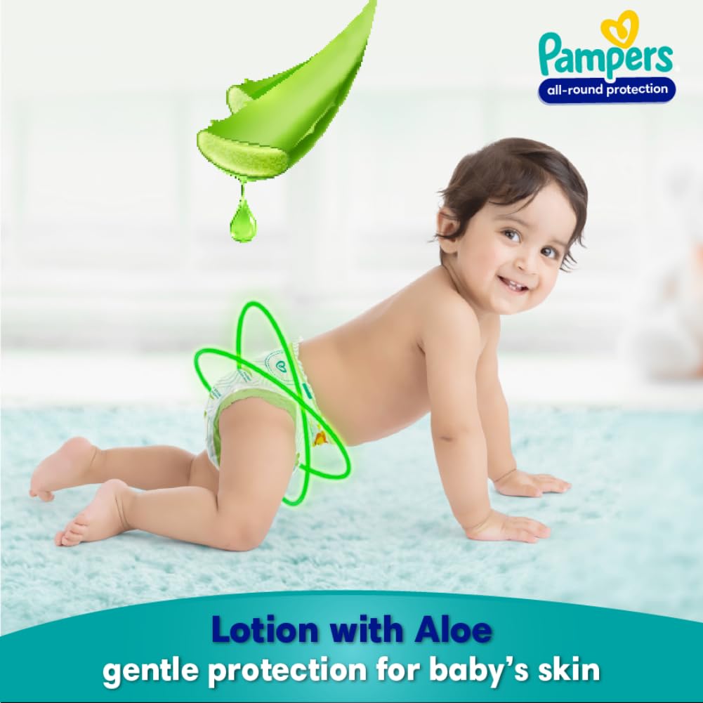 Pampers Complete Skin Comfort | Pant Style Diaper Large, 128 Count| Anti Rash with 100% protection from leakage upto 12 hrs
