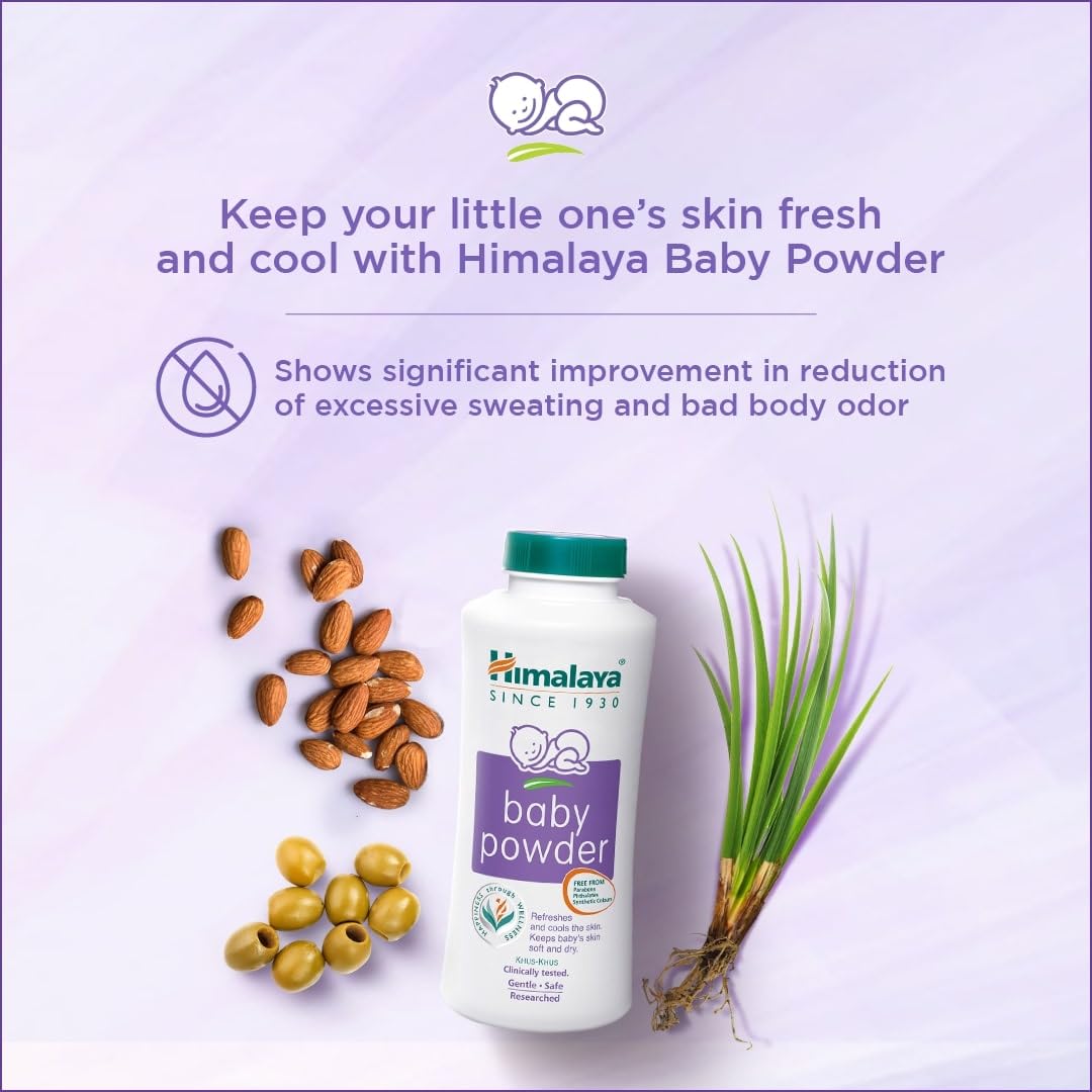 Himalaya Baby Powder 400g | No.1 Doctor-Prescribed Brand | With Yashad Bhasma & Vetiver | Sweat-Free & Refreshing Comfort | Safe for Newborns