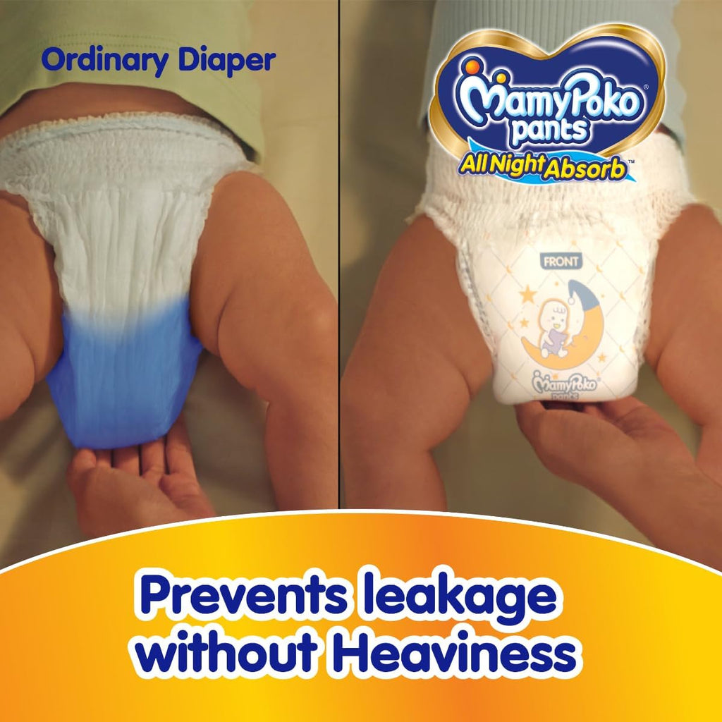 Mamypoko pants All night absorb| Pant Style Baby Diapers Large Size(L), 62 Count, Ideal for 9-14Kgs|1 Diaper= Upto All night Absorption|Wider Crisscross Sheet|Gentle Coco Care| 12hr Leakage Protection| Prevents Heaviness.