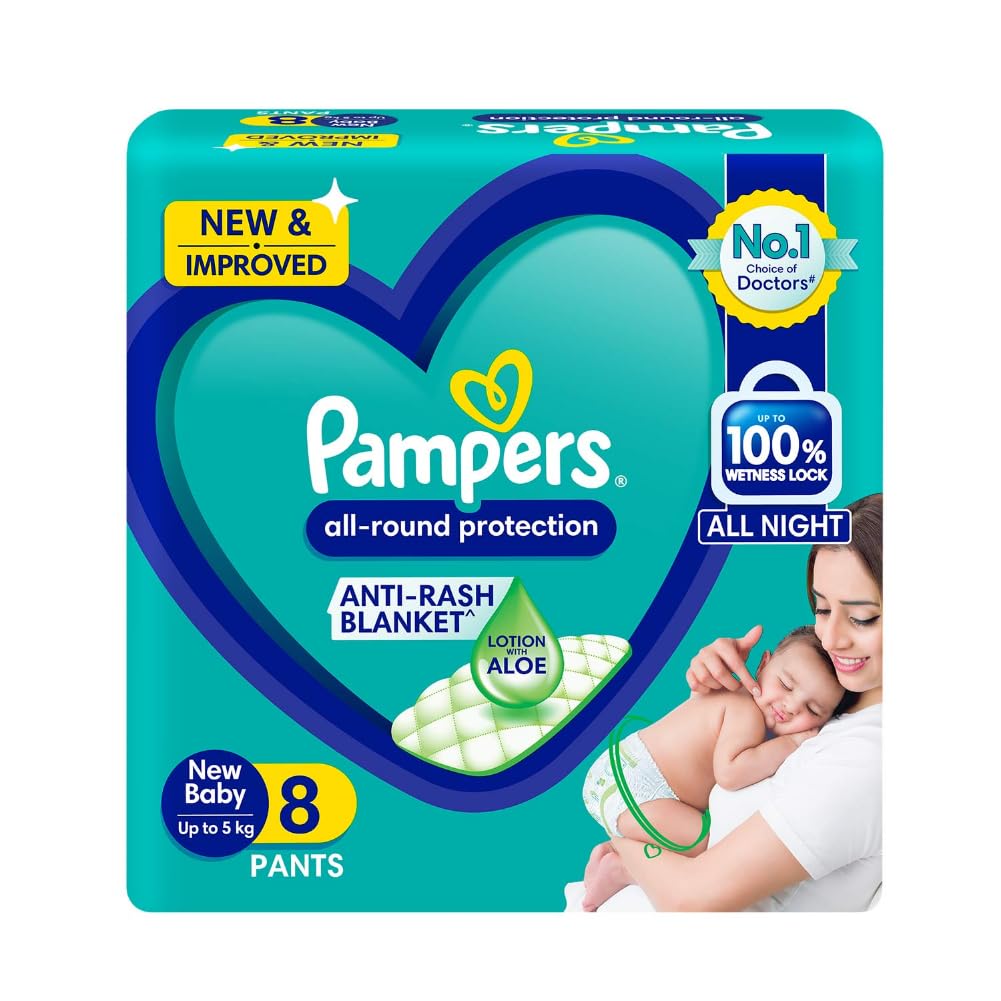 Pampers Complete Skin Comfort | Pant Style Diaper Large, 128 Count| Anti Rash with 100% protection from leakage upto 12 hrs
