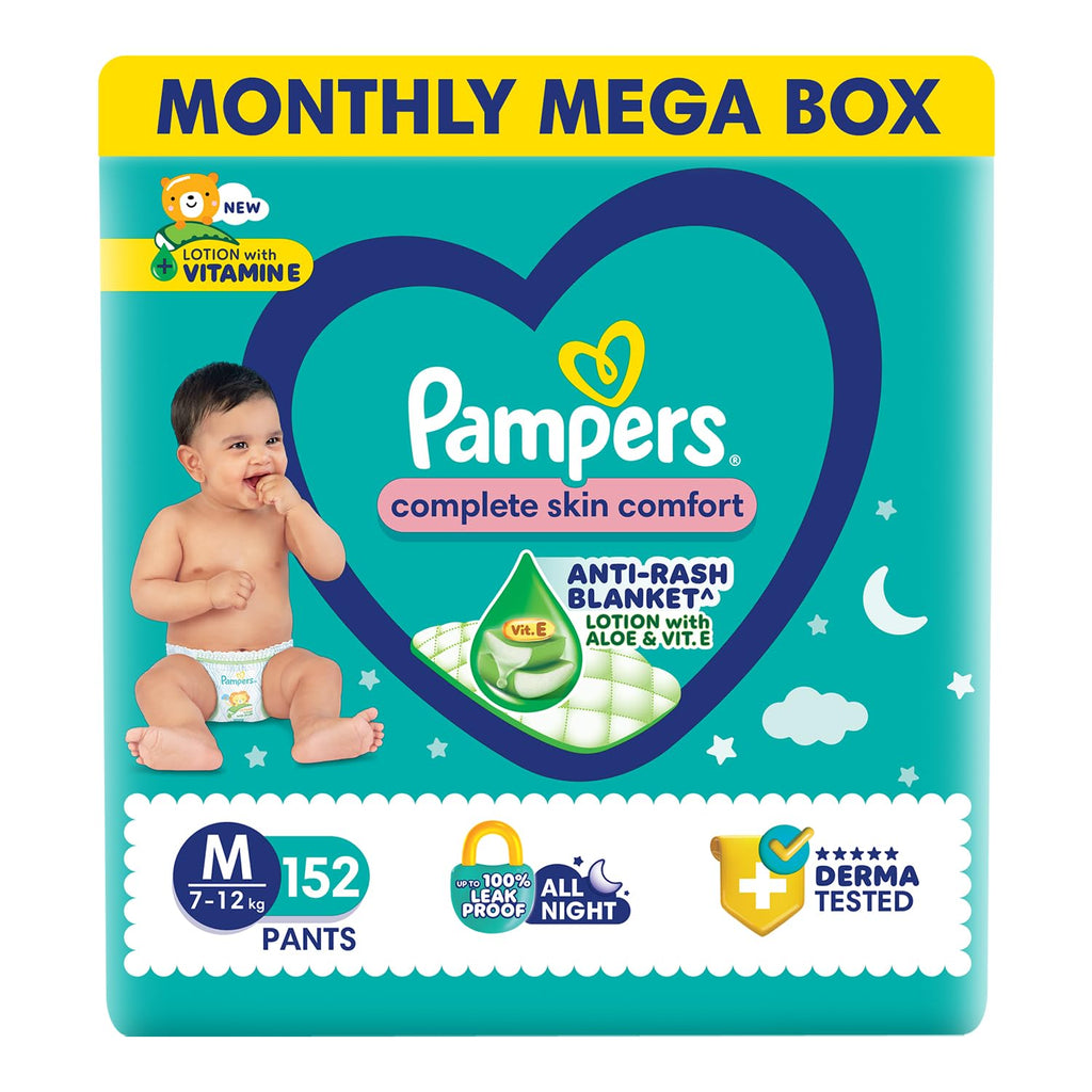Pampers Complete Skin Comfort | Pant Style Diaper Large, 128 Count| Anti Rash with 100% protection from leakage upto 12 hrs