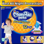 Mamypoko pants All night absorb| Pant Style Baby Diapers Large Size(L), 62 Count, Ideal for 9-14Kgs|1 Diaper= Upto All night Absorption|Wider Crisscross Sheet|Gentle Coco Care| 12hr Leakage Protection| Prevents Heaviness.