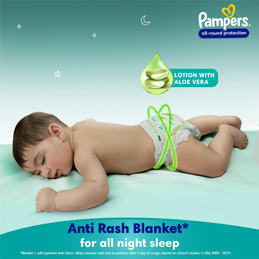 Pampers Complete Skin Comfort | Pant Style Diaper Large, 128 Count| Anti Rash with 100% protection from leakage upto 12 hrs