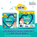 Pampers Complete Skin Comfort | Pant Style Diaper Large, 128 Count| Anti Rash with 100% protection from leakage upto 12 hrs