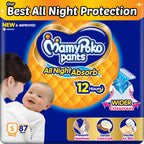 Mamypoko pants All night absorb| Pant Style Baby Diapers Large Size(L), 62 Count, Ideal for 9-14Kgs|1 Diaper= Upto All night Absorption|Wider Crisscross Sheet|Gentle Coco Care| 12hr Leakage Protection| Prevents Heaviness.