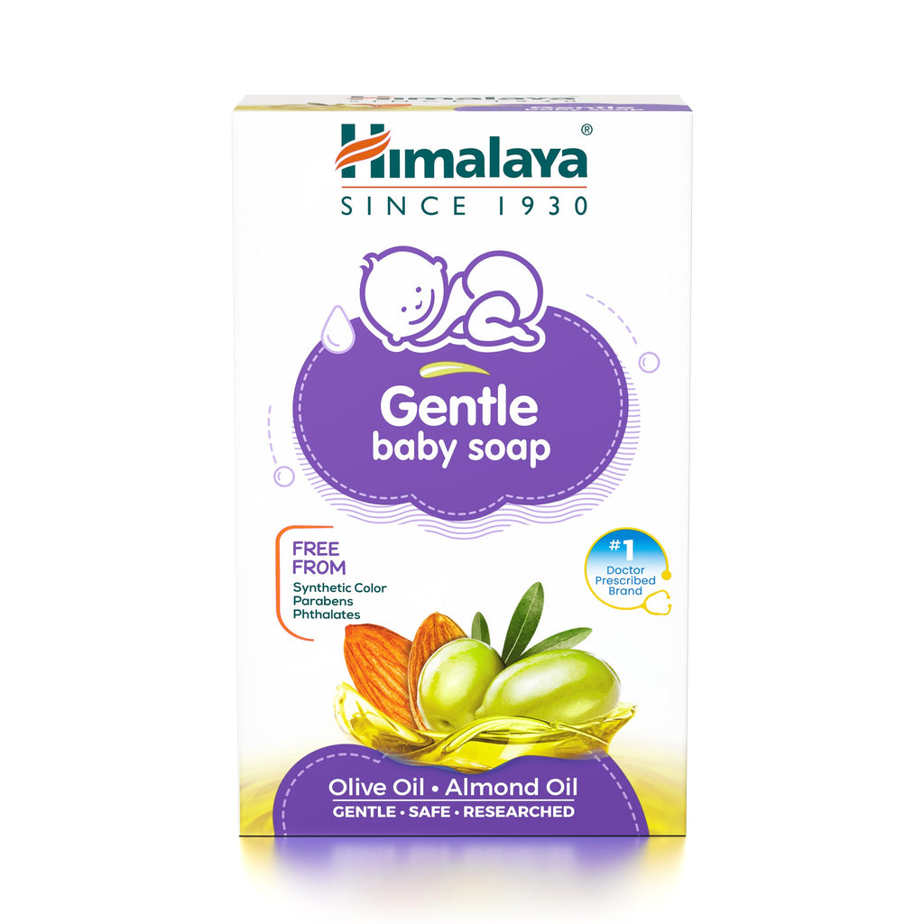 Himalaya Gentle Baby Soap 125 g | Value Pack of 4 - Save Rs 50 extra| No 1 Doctor prescribed brand | Oils of Almond & Olive | Gently cleanses baby's skin |