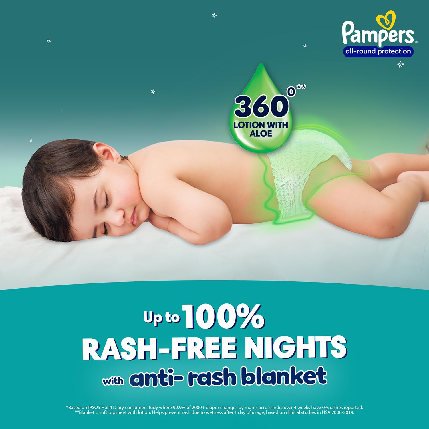 Pampers Complete Skin Comfort | Pant Style Diaper Large, 128 Count| Anti Rash with 100% protection from leakage upto 12 hrs