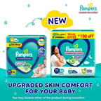 Pampers Complete Skin Comfort | Pant Style Diaper Large, 128 Count| Anti Rash with 100% protection from leakage upto 12 hrs