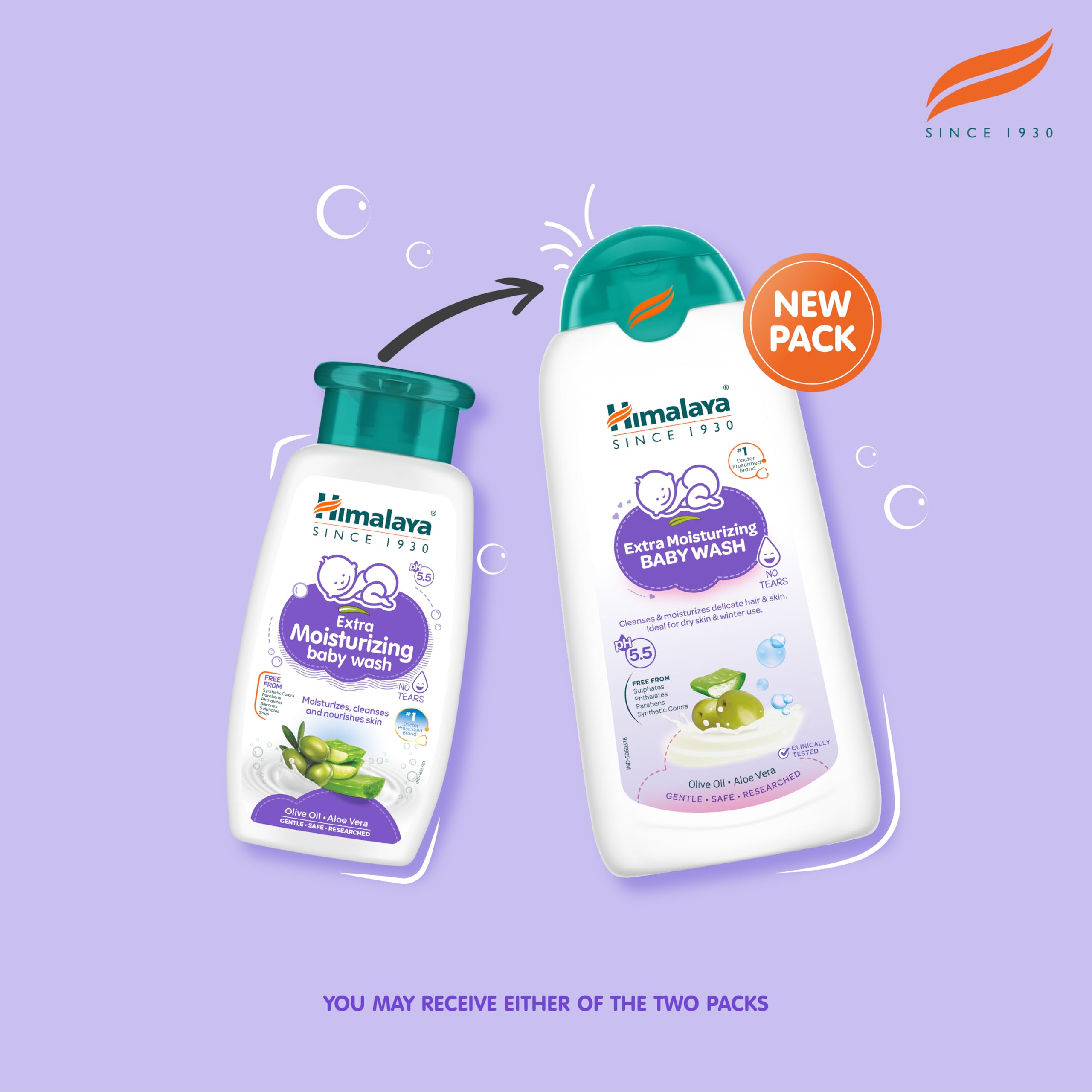 Himalaya Gentle Baby Wash 400ml | No tears formula |with chickpea and Green gram| Cleansing baby's gentle skin
