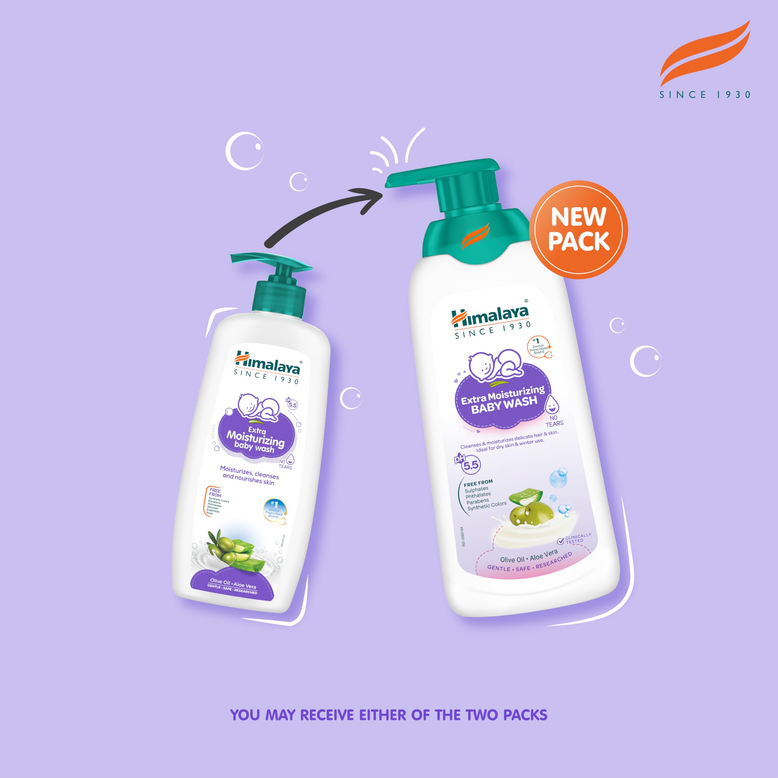 Himalaya Gentle Baby Wash 400ml | No tears formula |with chickpea and Green gram| Cleansing baby's gentle skin