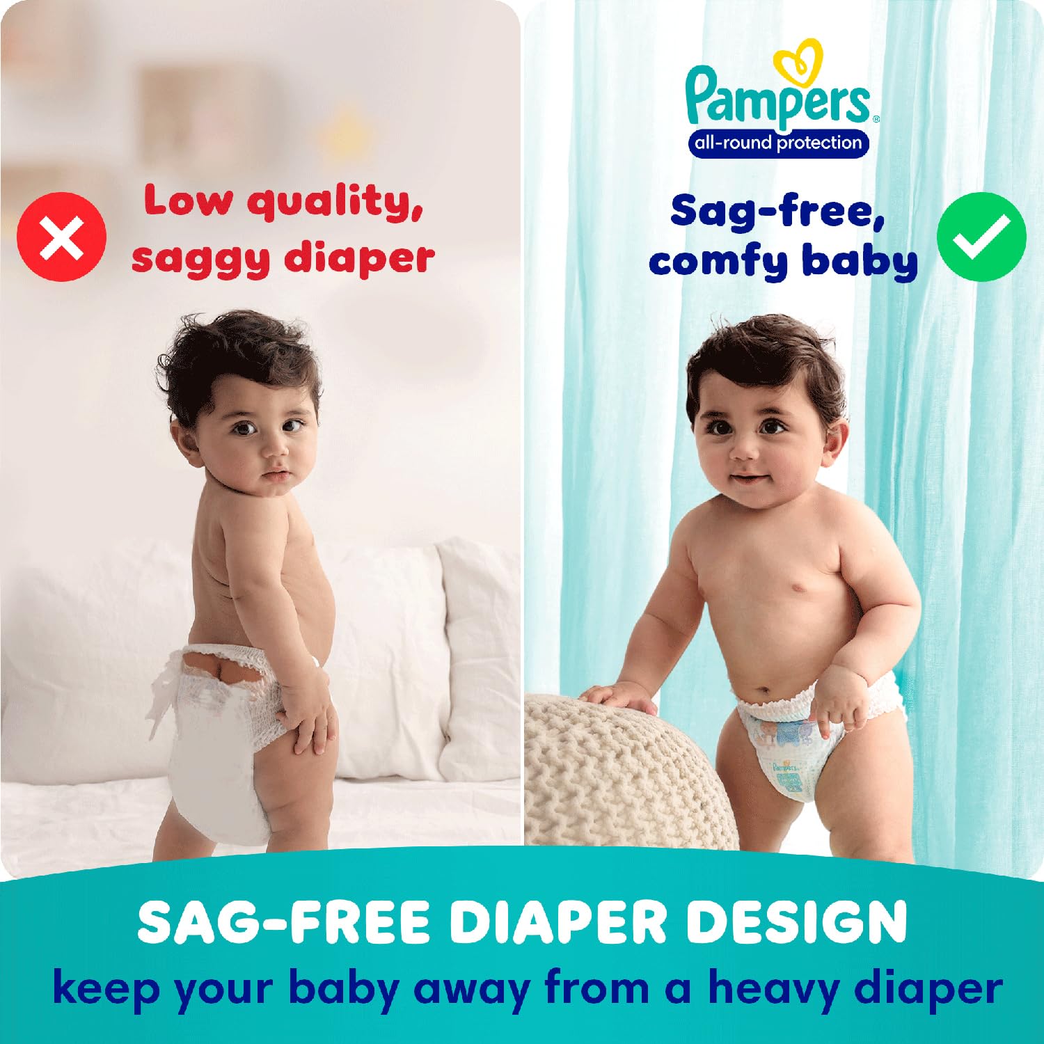 Pampers Complete Skin Comfort | Pant Style Diaper Large, 128 Count| Anti Rash with 100% protection from leakage upto 12 hrs