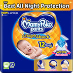 Mamypoko pants All night absorb| Pant Style Baby Diapers Large Size(L), 62 Count, Ideal for 9-14Kgs|1 Diaper= Upto All night Absorption|Wider Crisscross Sheet|Gentle Coco Care| 12hr Leakage Protection| Prevents Heaviness.