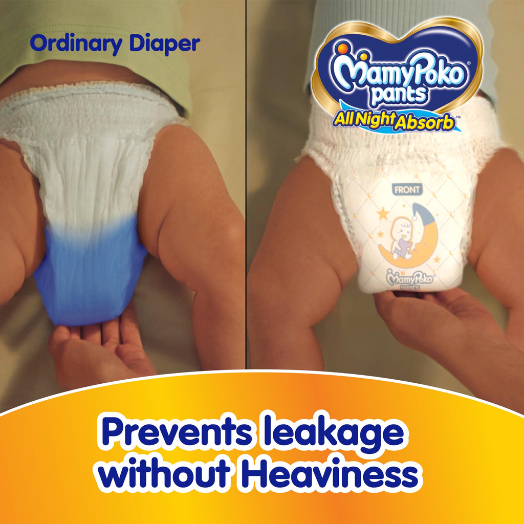 Mamypoko pants All night absorb| Pant Style Baby Diapers Large Size(L), 62 Count, Ideal for 9-14Kgs|1 Diaper= Upto All night Absorption|Wider Crisscross Sheet|Gentle Coco Care| 12hr Leakage Protection| Prevents Heaviness.